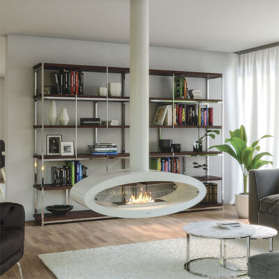 White Budapest hanging Bio-Ethanol Fire – Furniture u0026 Fireplaces Ltd