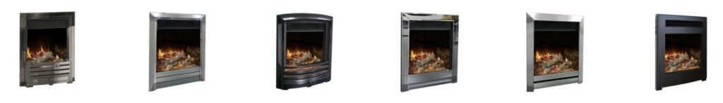 Modern electric fireplace with realistic flame effect