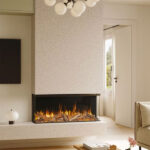 Evonic Volektra 1000 electric fire installed in media wall